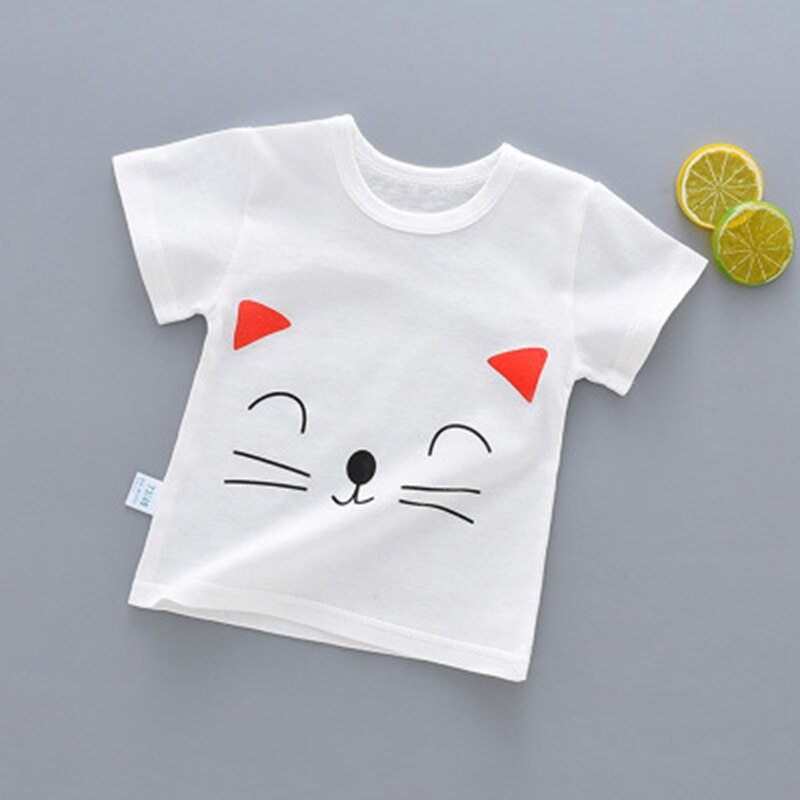 Kinderen Korte Mouwen T-shirts, Kleine En Middelgrote Meisjes, Zomer Katoen Dieptepunt Shirts, jongens Half Mouwen T-shirt Top: 3 / 12m