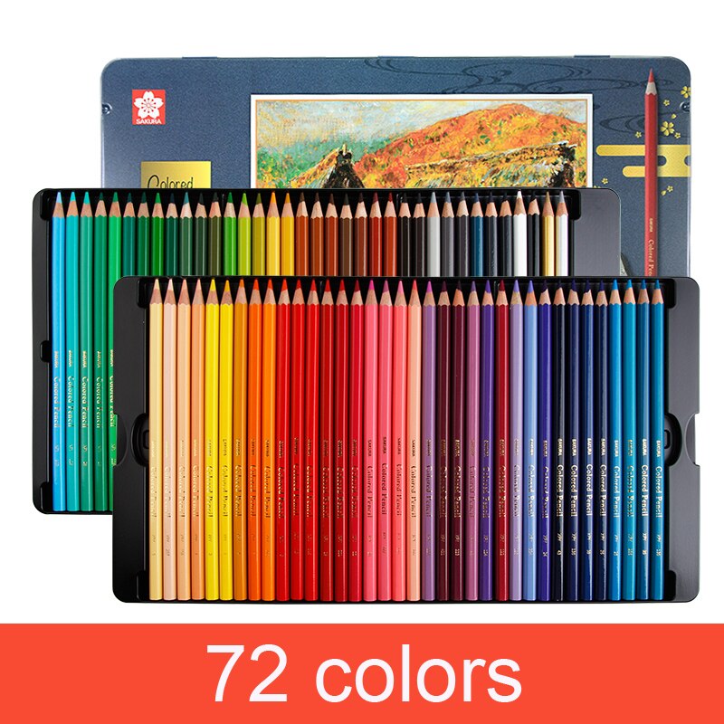 Sakura Oily Color Pencil Set 24/36/48/60/72 Color XPY36 Beginner Student Hand-painted Fine Art Painting Penci
