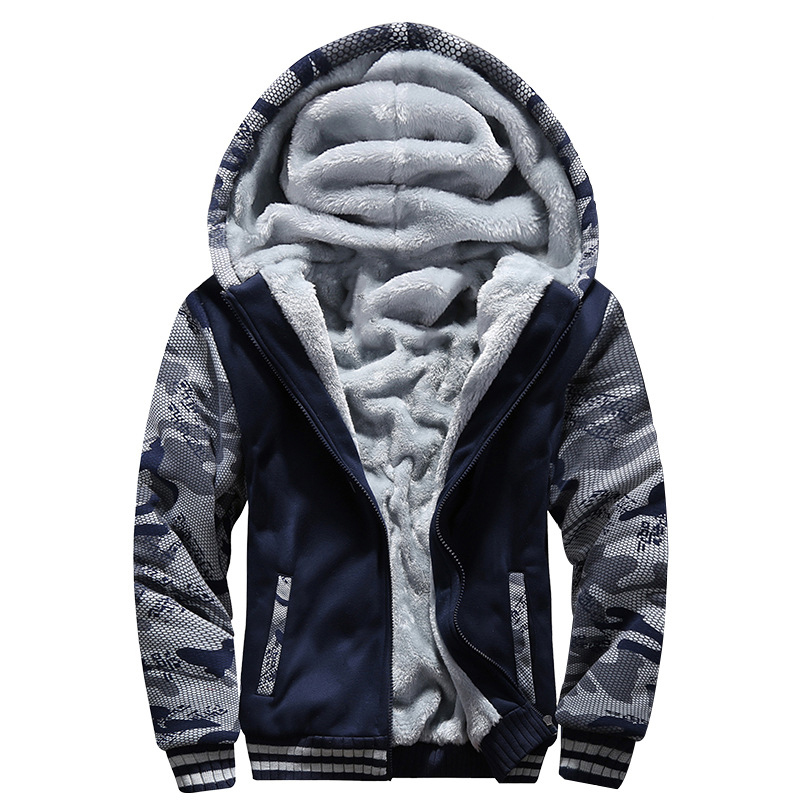 Manteau doublé Sherpa pour hommes, sweat à capuche zippé à manches longues, sweat-shirt épais, vestes en peluche Smile, vêtements d'extérieur chauds, tenues en Y, hiver: M / vert militaire