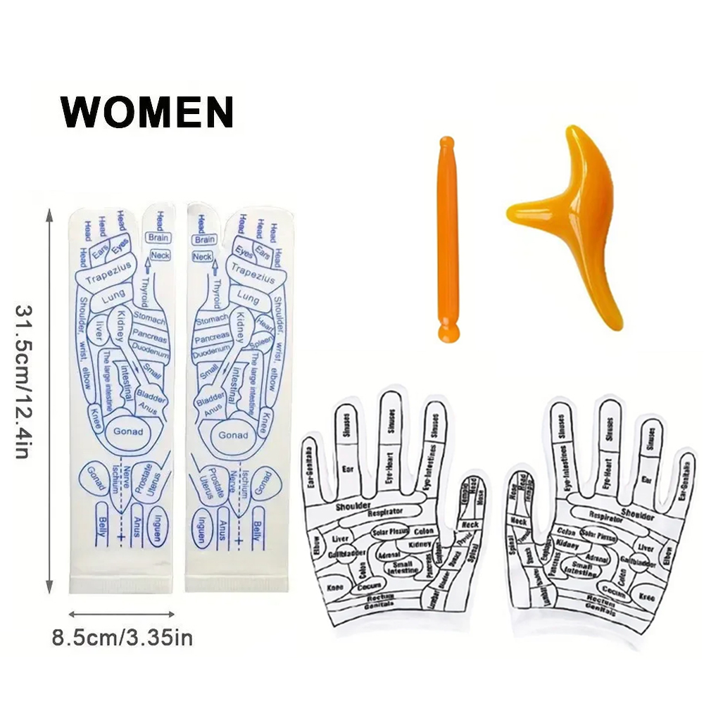 6 pièces gant d'acupoint pied acupression chaussette massage chaussette Massage soulager fatigué masseur réflexologie chaussettes pied physiothérapie: vert clair