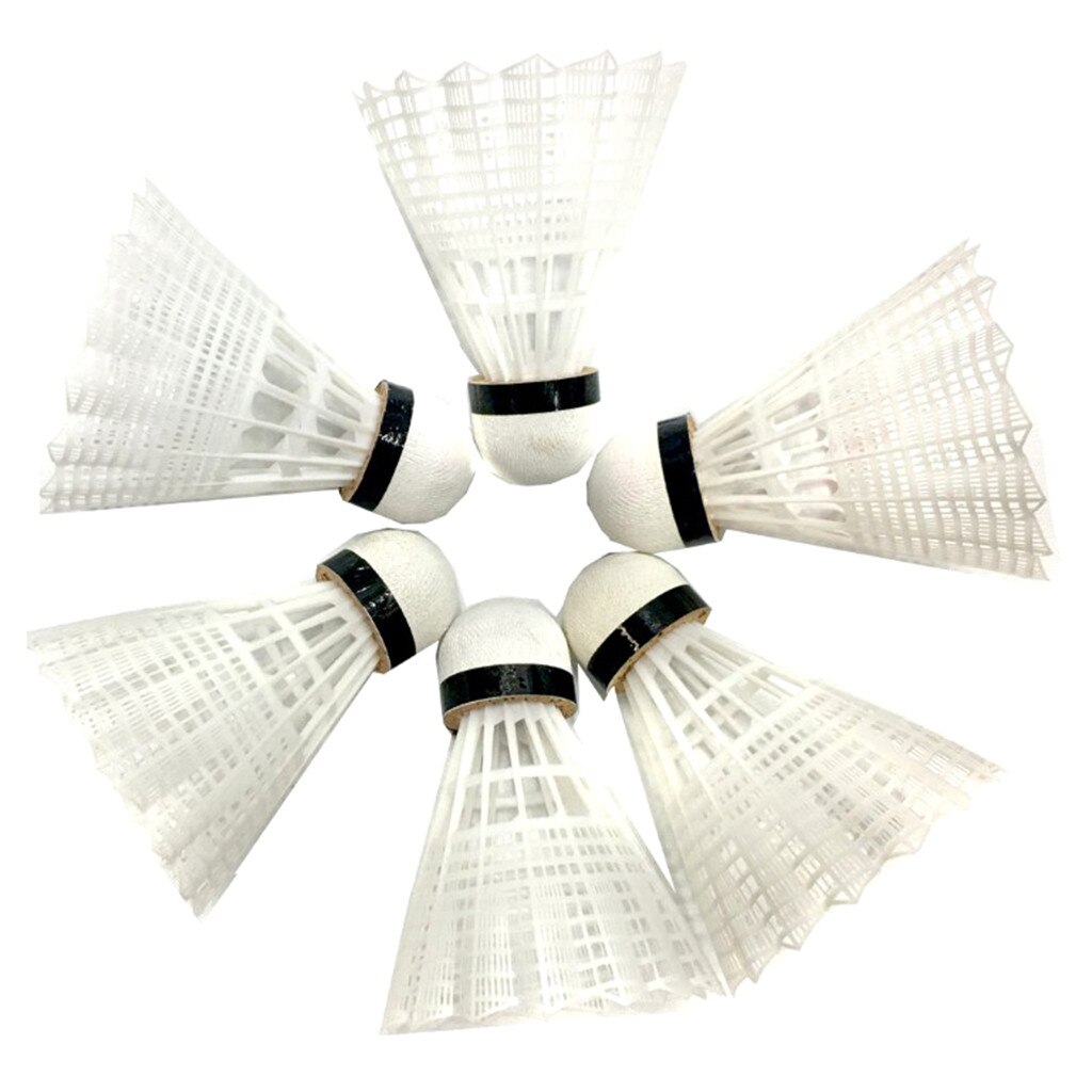 Novo 6 pçs pena badminton bola peteca esporte jogo de treinamento 100% novo e alta qualidade 6 badminton #40: White