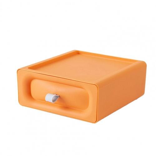 Multi Function Drawer Desktop Storage Box Large Capacity Stackable PP Multi-function Storage Cabinet for Home Supplies: Gamboge