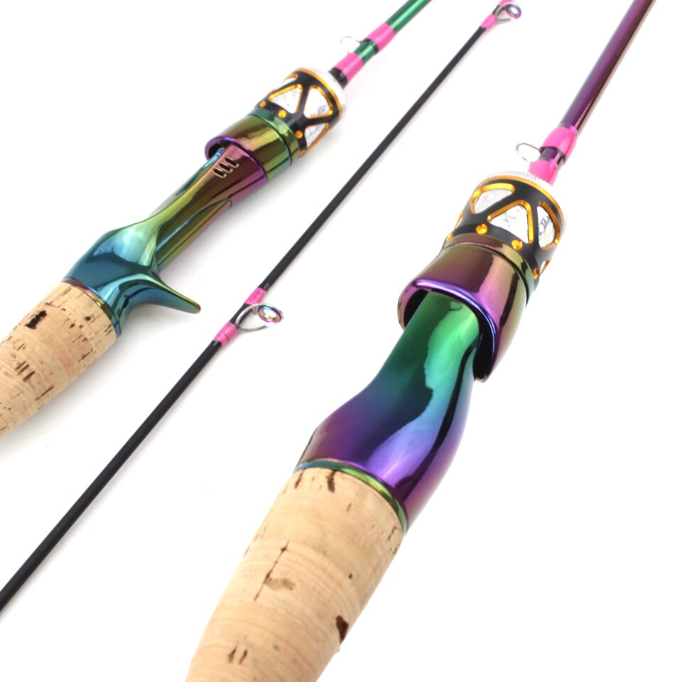 1.68m Colorful Solid Tip Trout Lure Fishing Rod UL Power Ultralight 3-7g Carbon Spinning/Casting Rod Probale Fishing Pole