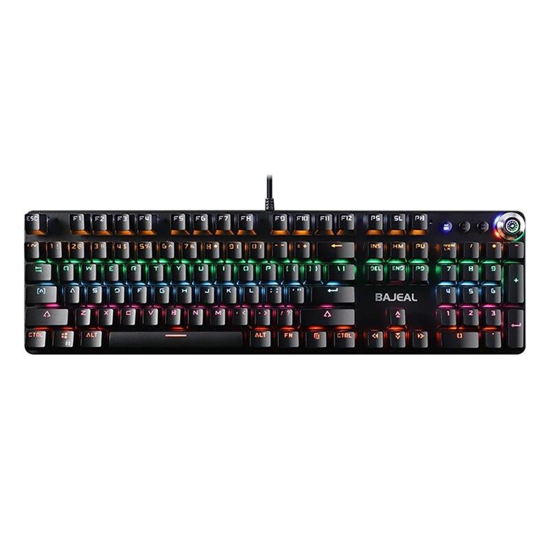 Bajeal 902 Rgb Mechanische Toetsenbord 104-Key Drijvende Mechanische Groene As Keycap Usb Bedrade Gaming Toetsenbord: Default Title