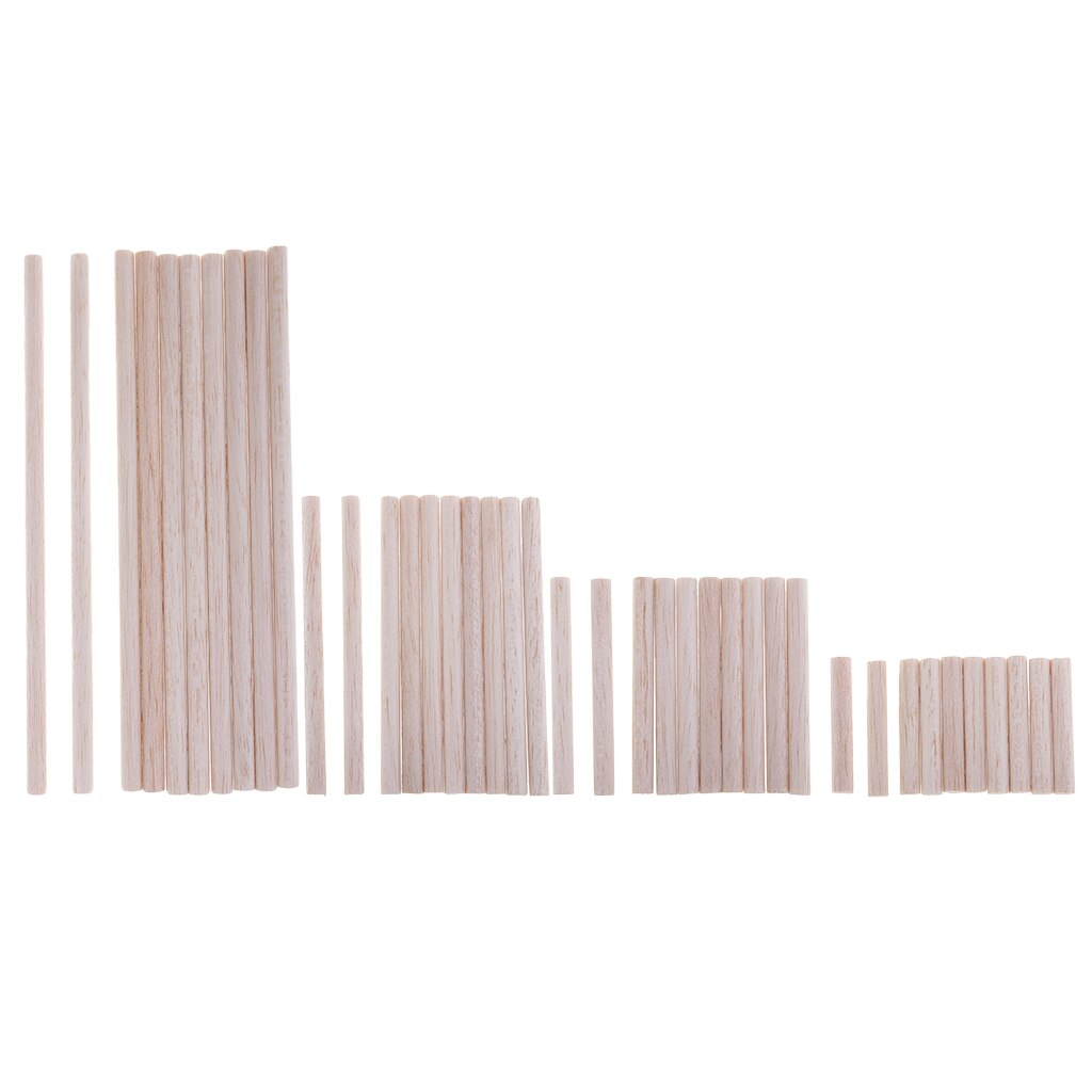 10x Round Natural Balsa Wood Wooden Sticks Dowel Rod For Kids Model Making Craft Handmade DIY Ornament 50/80/120/200mm