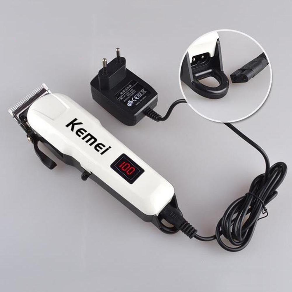 Kemei KM-809A Electric Hair Clipper Rechargeable Men's Trimmer LCD Haircut Machine Barber Shop Shaver EU Plug