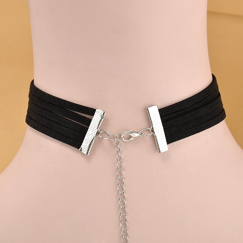 Fluwelen Choker Ketting 5 lagen Goth Gothic Handgemaakte Lint Kraag Kettingen Retro Sieraden