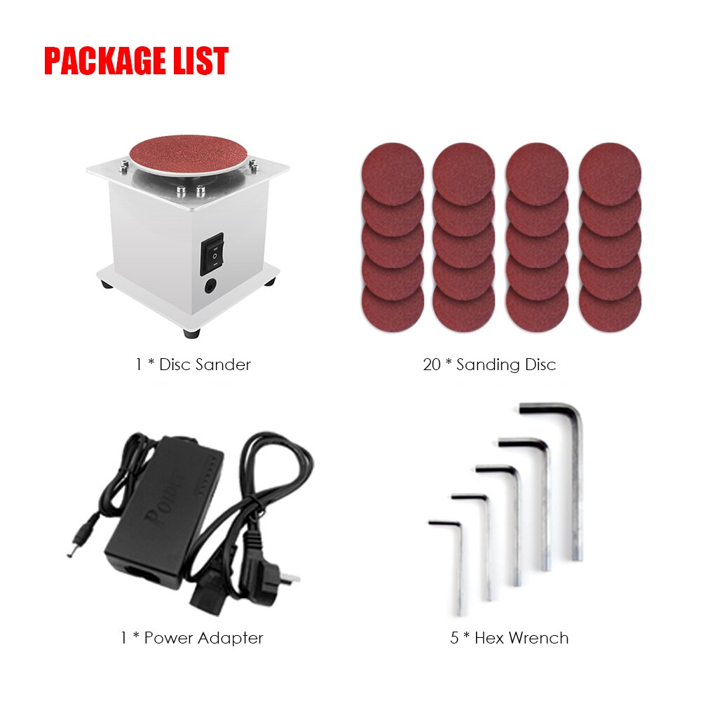 Mini Bench Disc Sander Electric Edge Sharpener 7 Variable Speed 20 Sanding Discs Sanding Polishing Grinding Machine