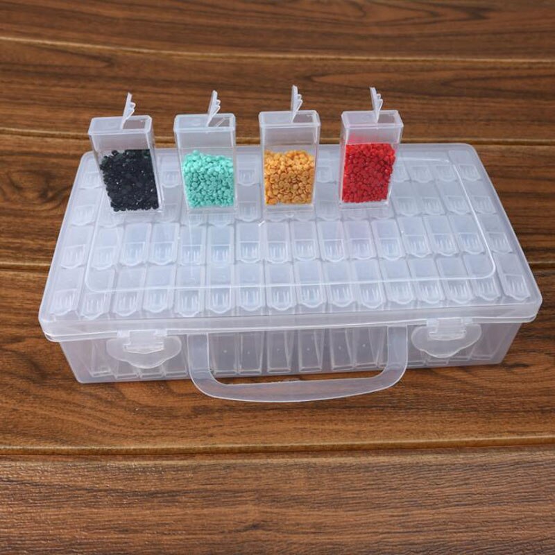 Diamentowe hafty diamentowe narzędzie robić malowania pudełko diamentowe przeźroczyste tworzywo sztuczne schowek organizer robić przechowywania biżuterii pudełko 6-64 siatki