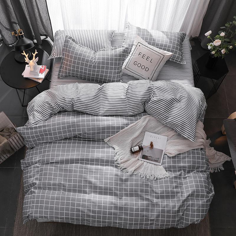 40 Grey Plaid Geometrische Beddengoed Platte Laken Beddengoed Set Koning Koningin Full Twin Size Dekbedovertrek Beddengoed Beddengoed Kussensloop