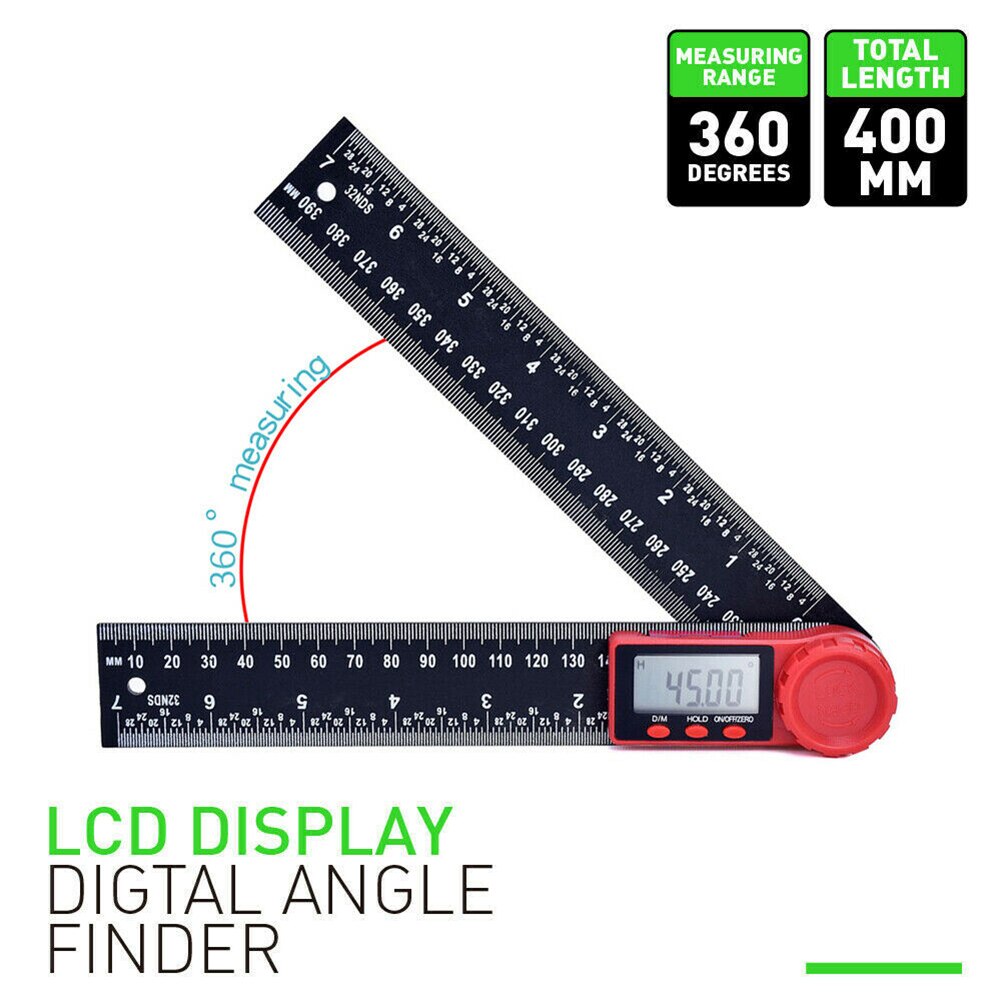 Digital Angle Finder Protractor Ruler 360 Degrees LCD Display Angle Gauge Measure Tools GK99