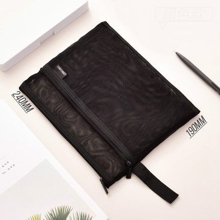 DELI Grid A4 Transparent File Bag Document Folder Zipper File Mesh A5 Paper Multi-layer Multi-layer Storage Portfolio Escolar: A3