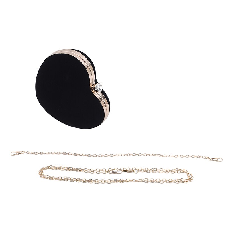 Hartvormige diamanten dames avondtassen ketting schoudertas clutches avondtassen voor feest bruiloft