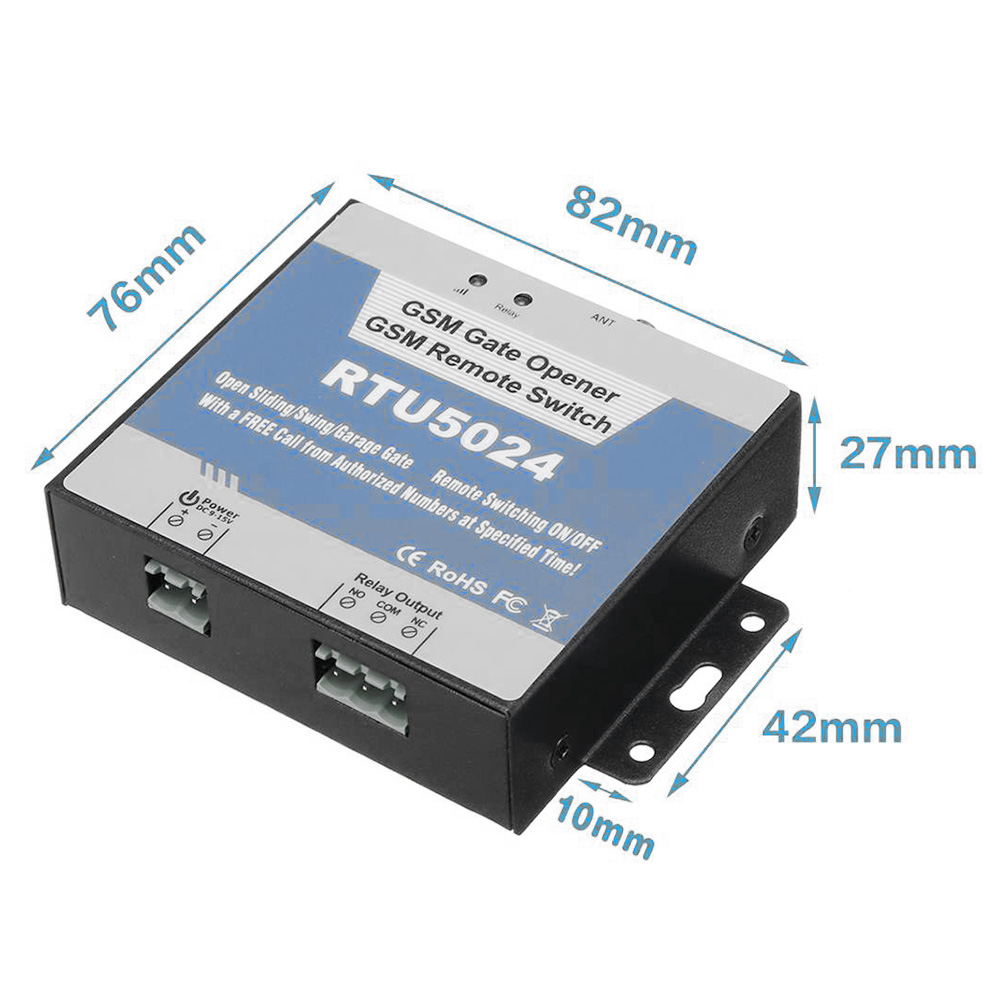 RTU5024 GSM Gate Relay Switch Kits 850MHz 900MHz 1800MHz 1900MHz Remote Control Wireless Door Access Opener with Antenna