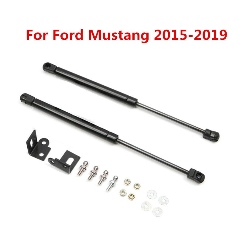 2pcs Car Front Engine Hood Bonnet Cover Spring Shock Gas Struts Lift Supports Props Rods Steel For Ford Mustang -