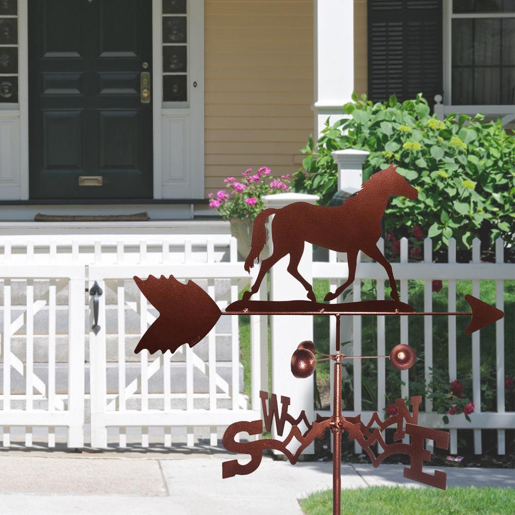 Metal Weathervane Stainless Steel Weather Vane Garden Decoration Home Outdoor Roof Decor Crafts Garden Animal Bracket Decor