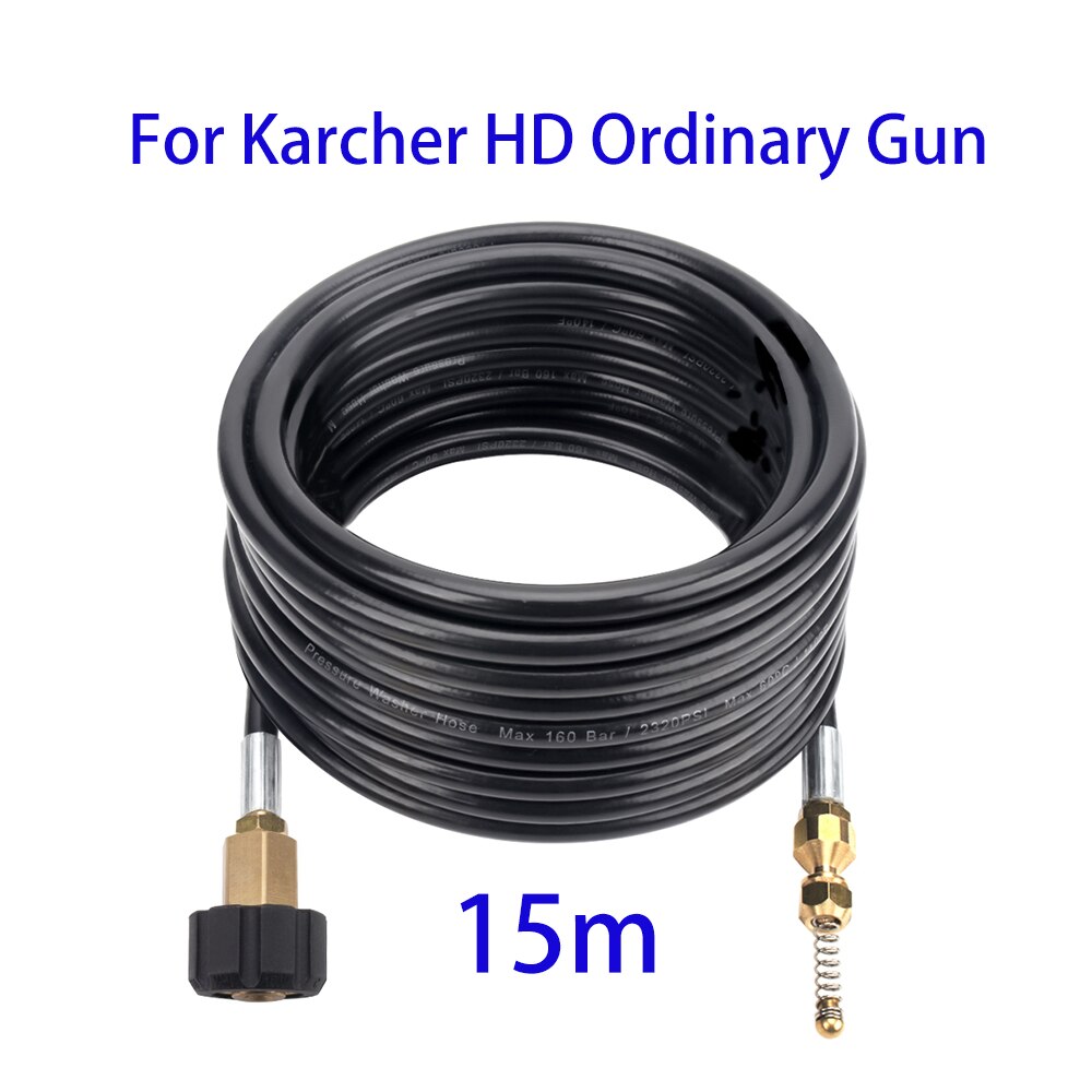 Højtryksrenser kloak afløbsvand renseslange rørledningsrenser spildevandsdyser slangesæt til karcher hd/hds højtryksrenser: Guld