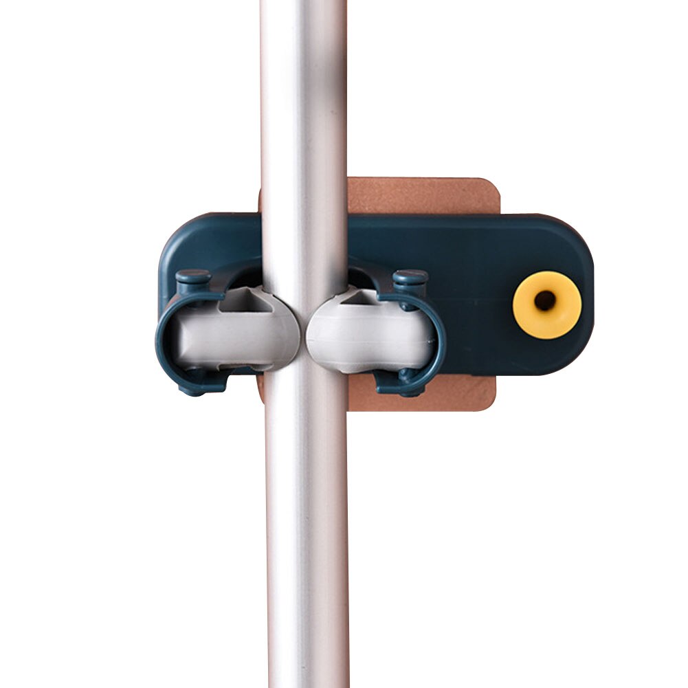 1pc Bathroom Mop Bracket Wall-Mount Sticker, Easy-Install Strong Burden Side Hook Duster Cloth Base Supporter