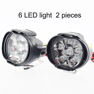1 pair Motorcycle LED Headlight Scooter auxiliary Spotlight Headlamp 12V 24V 6500K Moto Fog lights Motorbike Spot Head Lamp DRL: Gold