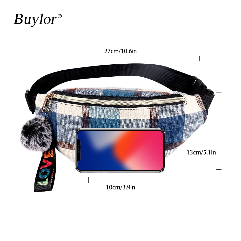 Buylor Riem Tas Vrouwen Mode Fanny Pack Levensstijl Hip Bum Tas Toevallige Borst Zak Lichtgewicht Taille Pack Taille Pouch