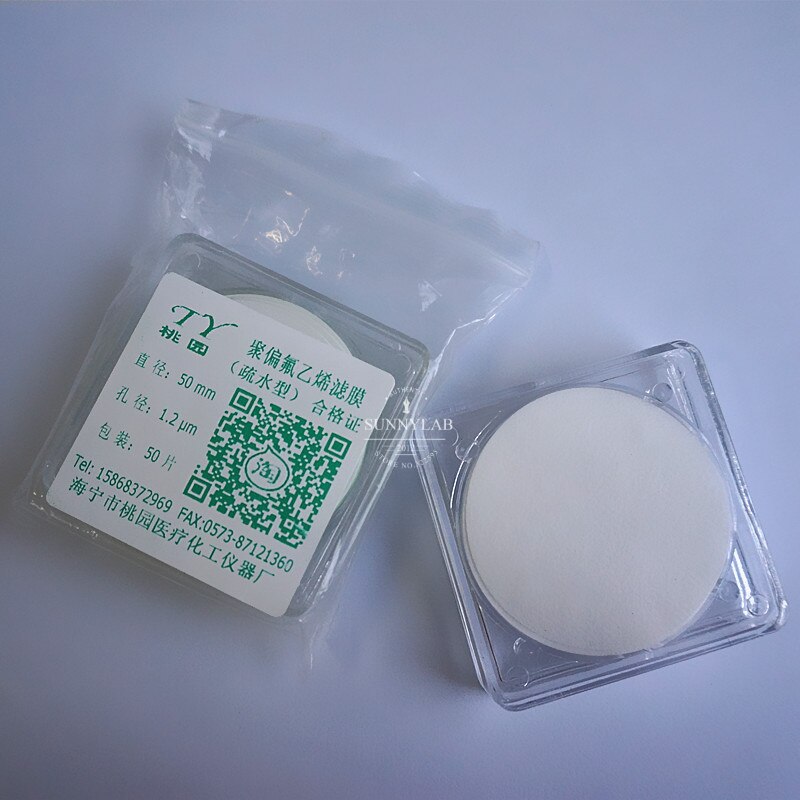Membrana microporosa hidrofóbica de filtración de miliporos, 50/100 piezas, diámetro de 13mm a 100mm, tamaño de poros múltiples