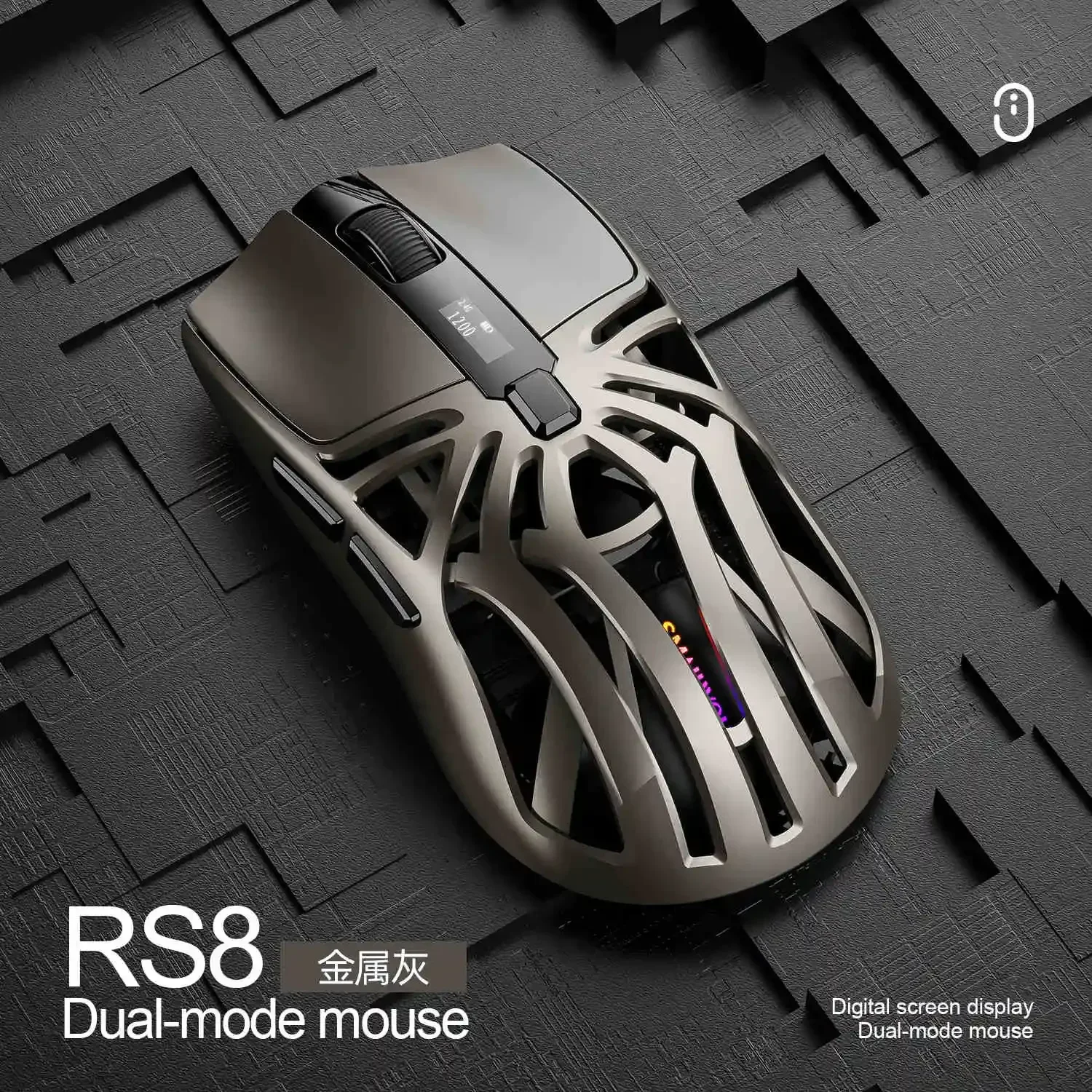 Smailwolf RS8 Gaming Mouse Long Battery Life Ergonomic Three-mode Wireless Bluetooth Lightweight RGB Office Competition Mouse: PURPLE