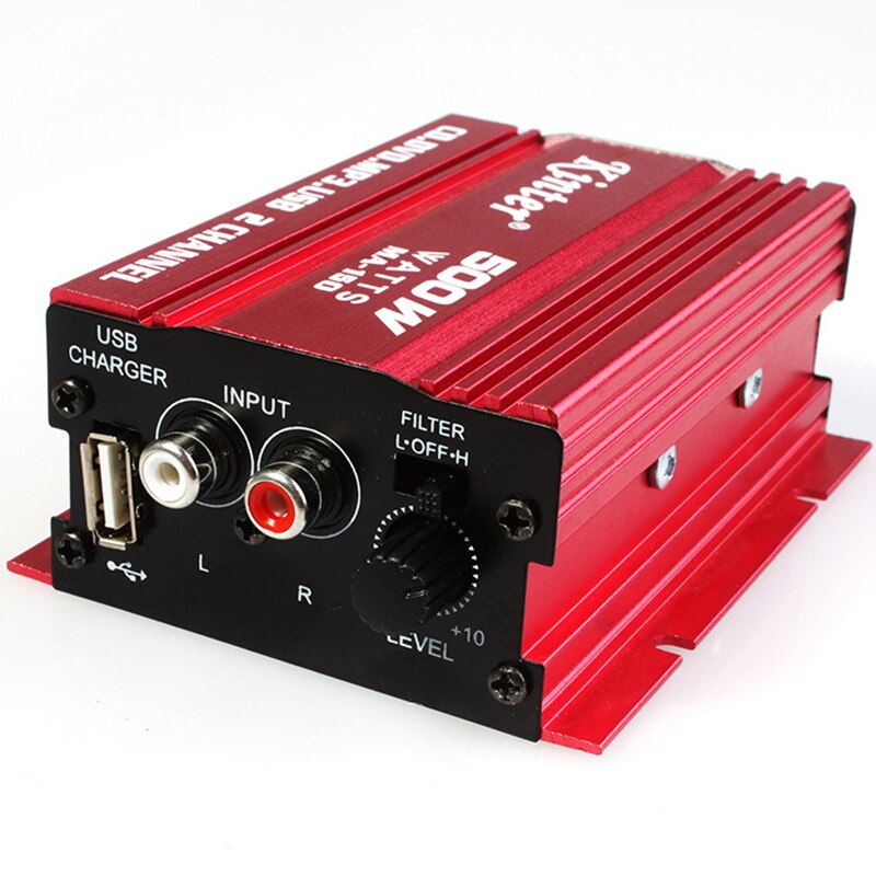 Mini Digital Stereo Amplifier Hi-Fi 2CH 500W USB Hi-Fi Subwoofer for Car Motorcycle Boat Kinter MA-150 Factory Price