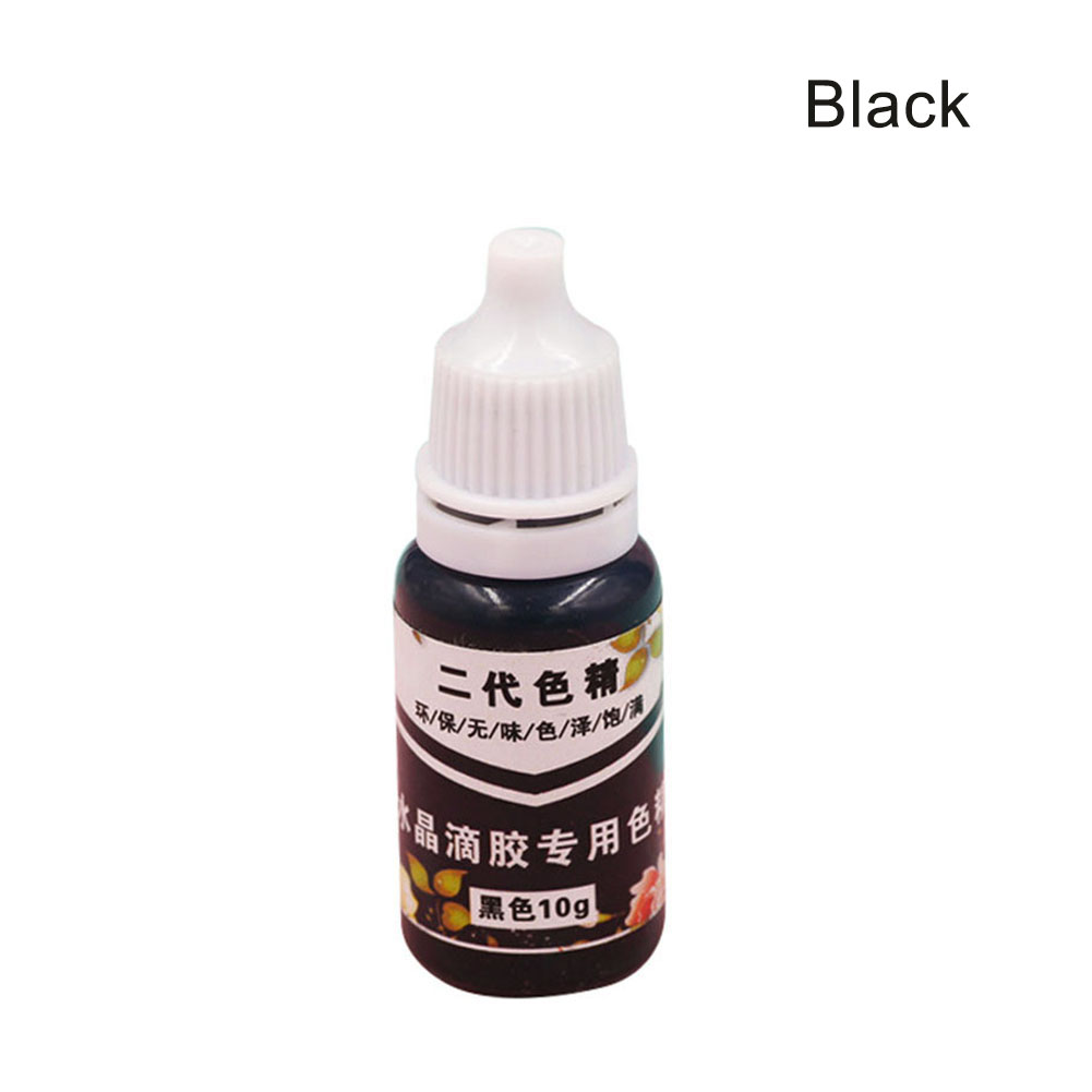 Recién alta concentración de resina UV Líquido Color de la perla de pigmento de tinte epoxi para DIY artesanías para hacer joyería DOD886: Black