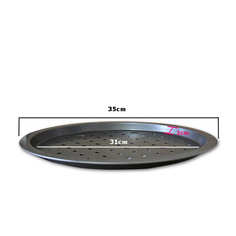 14 inch Carbon Staal Pizza Lade Pizza Pan met Gaten Grote Size Non Stick Ronde Pizza Oven Pan Bakplaat Thuis Keuken bakvormen