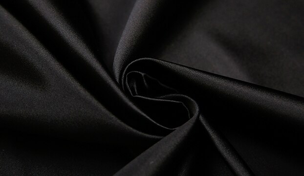 75cm Plain Satin Plain Fabric Brocade Fabrics Rayon Material for Sewing Needlework Material for DIY: Black