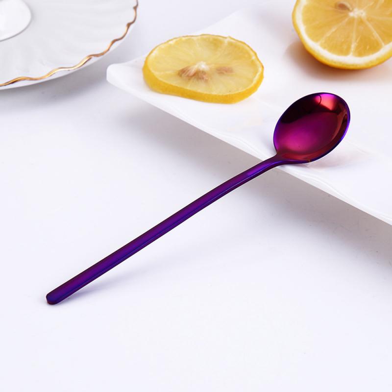 nouvelle cuillère colorée forme ronde café cuillère crème glacée cuillères à café Scoop vaisselle couverts café boire cuisine outils
