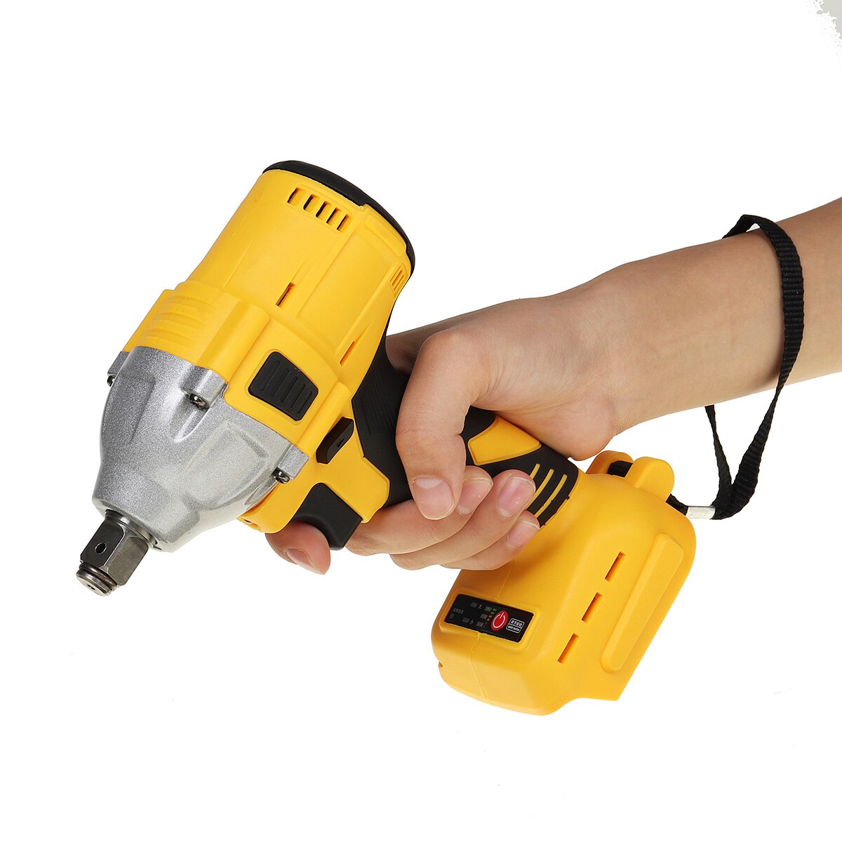 18V 520N.m Cordless Electric Impact Wrench Motor 1/2" Square Brushless Rechargeable Wrench LED Light For Makita Battery