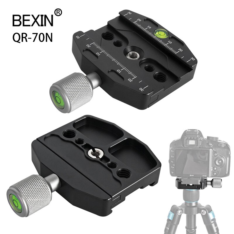 Qr70n dslr quick release klemme kamera stativ klemme profession skyde stativ plade montering adapter til punkt kamera stativ