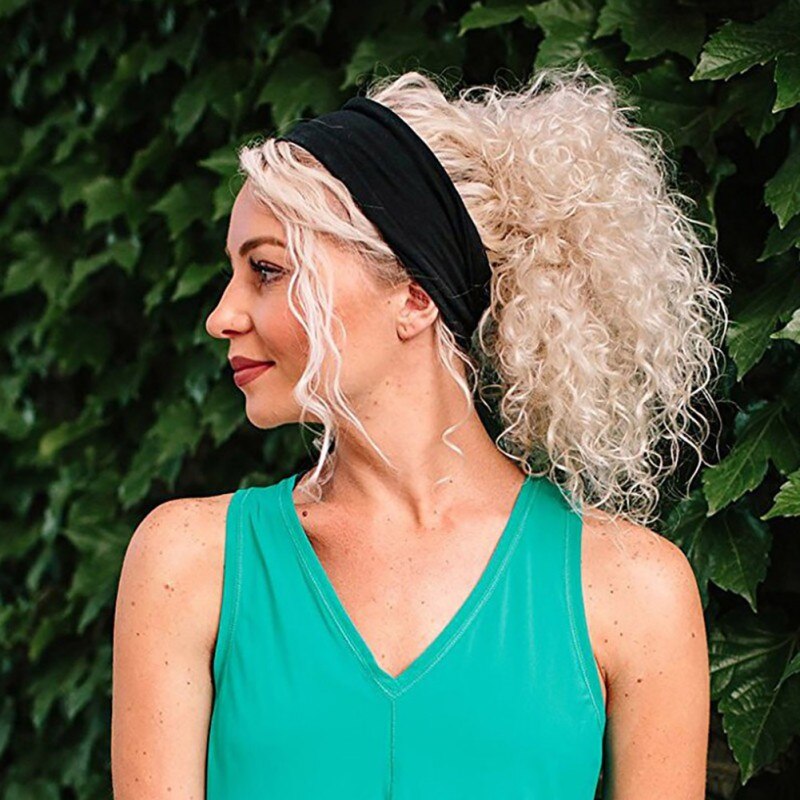 Haarband für europäische und amerikanische damen, geeignet für laufen und fitness, elastisch, mit kapuze, einfarbig, sportbekleidung, yoga, schweiß