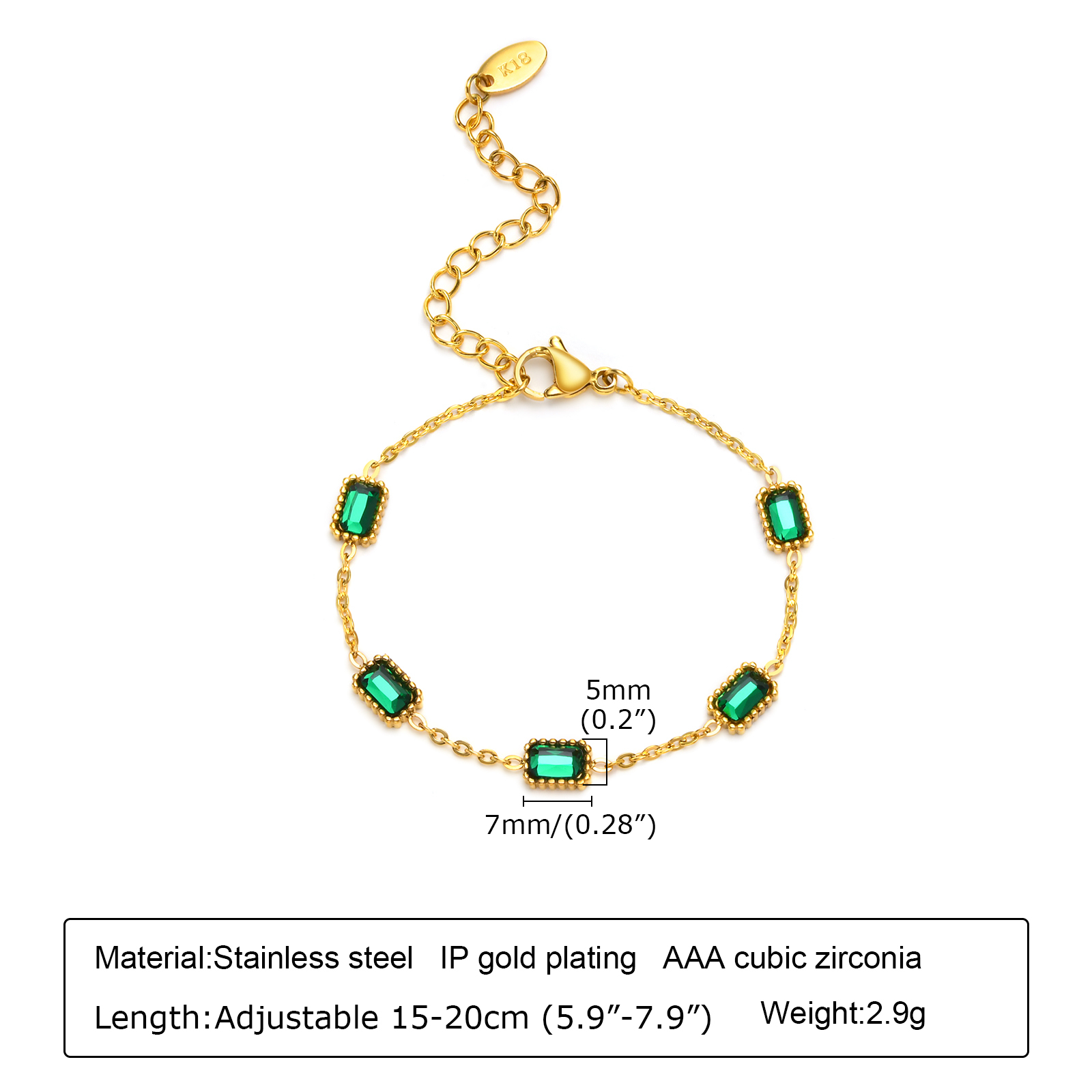 retro grüNe Zirkon Anhänger Halskette für Frauen, Kristallstein Kette Edelstahl vergoldet Luxus Geburtstagsgeschenke: Gold-farbe