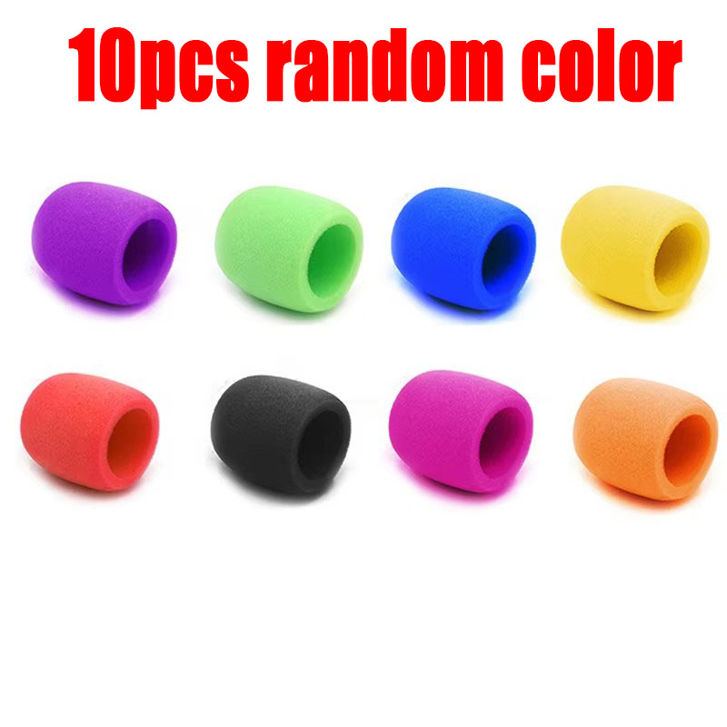 1-20 pçs microfone de chuva espuma engrossar capa de microfone esponja estúdio profissional pára-brisas protetor grill escudo macio microphon cap: Azul