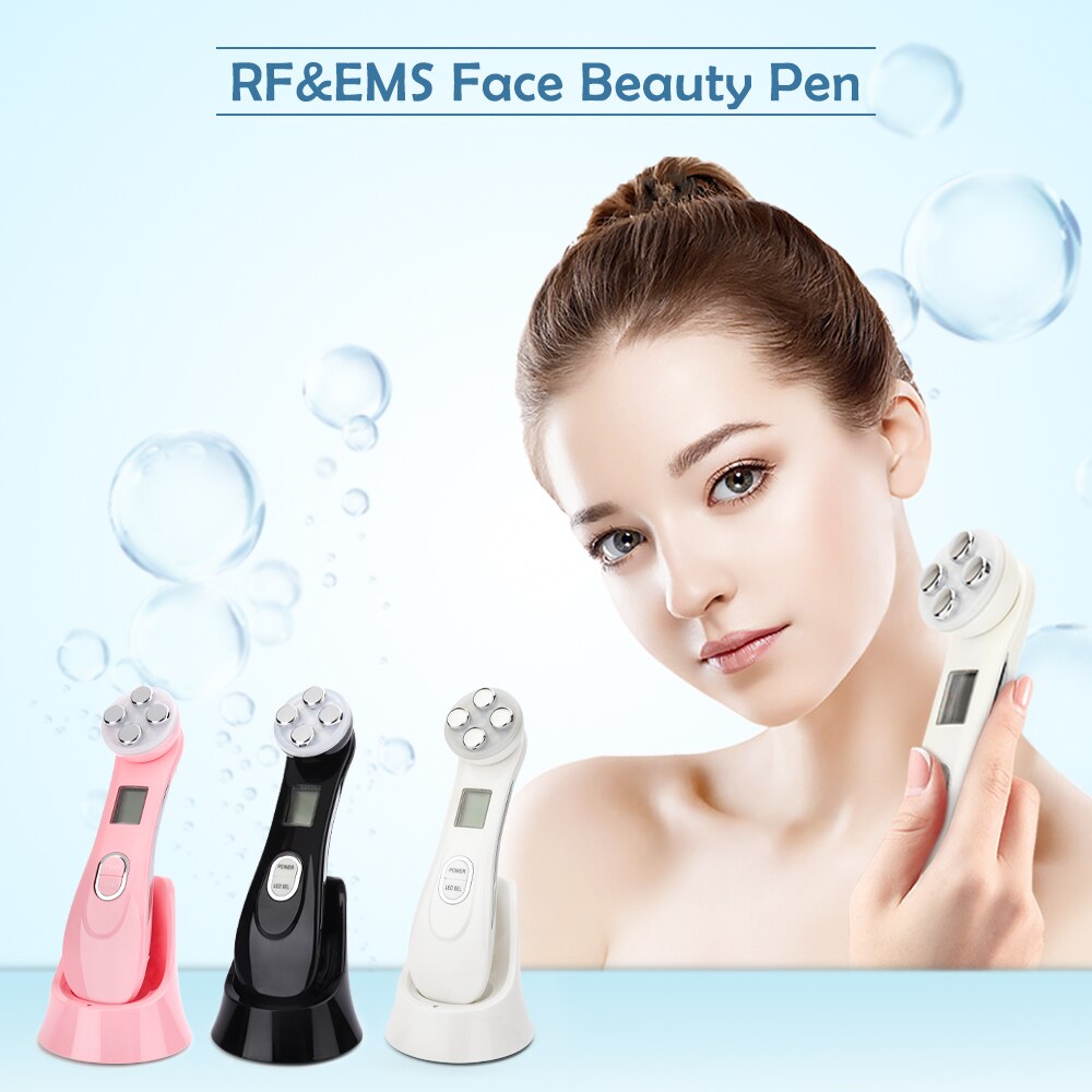 5in1 RF & EMS Radio mésothérapie électroporation visage beauté stylo radiofréquence LED Photon visage rajeunissement de la peau dissolvant rides