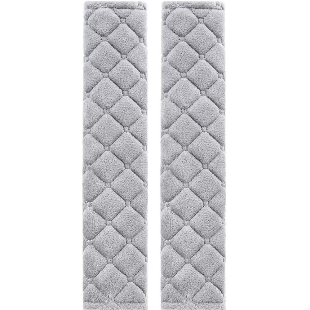 2 stk bil sikkerhetsbelte deksel sele skulder deksel flanell sikkerhetsbelte kappe bil dekorasjon tilbehør interiør rekvisita: Grå