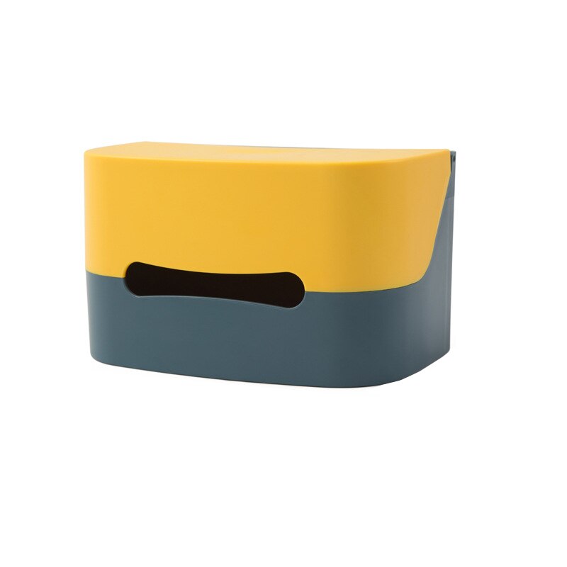 Badkamer Toiletrolhouder Keuken Papieren Tissue Doos Plastic Wc Dispenser Wall Mounted Roll Papier Opbergdoos Gratis Ponsen: Yellow blue