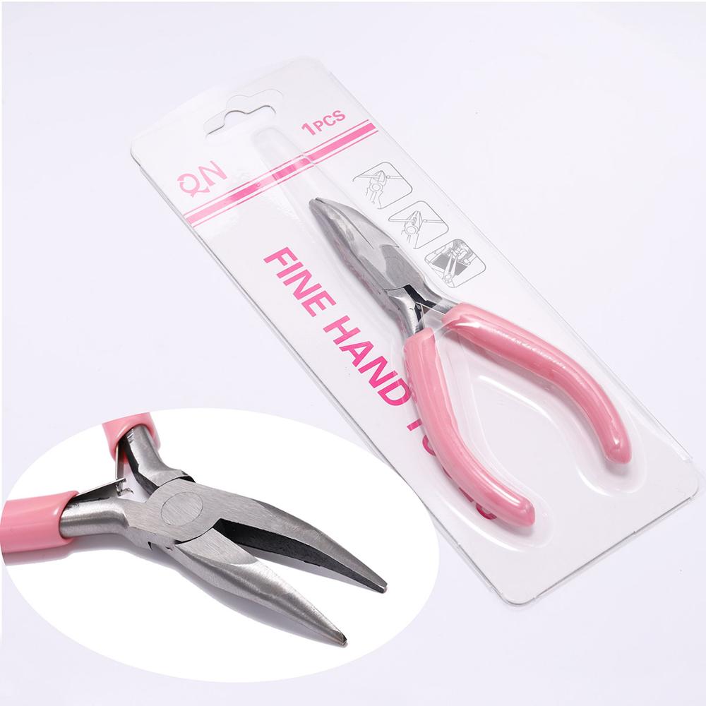 Pink End Cutting Wire Pliers Equipment Multifunctional Hand Tools Jewelry Pliers Fit Beadwork Repair Beading DIY Handmade Making: Bent Nose Pliers