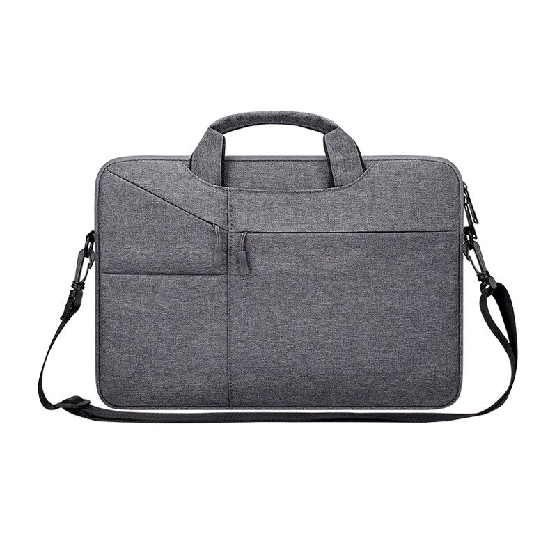 Laptop Messenger 13.3/14.1/15.6 calowy Notebook torba na ramię multi-pocket torba na laptopa torebka na komputer Macbook Air Pro teczka: Dark grey with strap / 14.1 inch