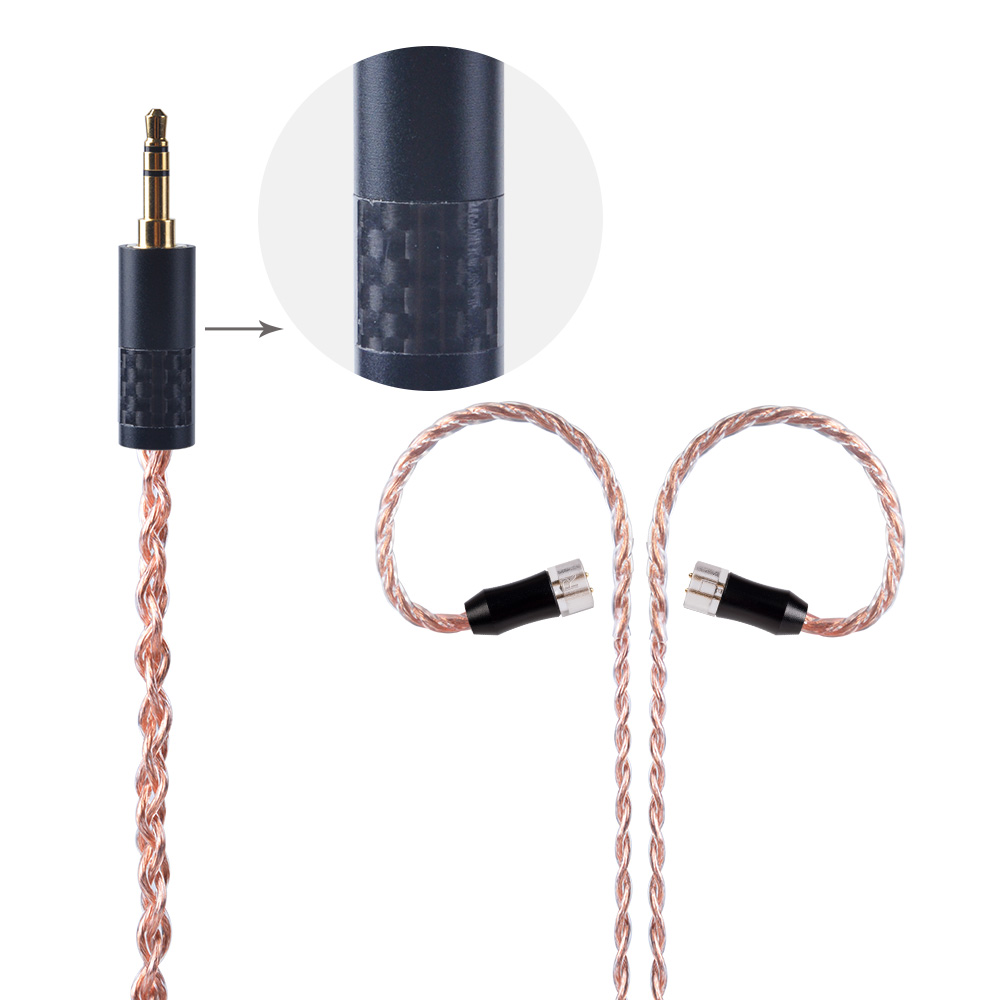 OFHC 24 AWG 6N de cobre de alta pureza Cable 2,5/3,5/4,4mm equilibrado Cable con MMCX/2PIN/QDC para BL-03 BLON ZS10 PRO ZSX C12 BA5: QDC 3.5