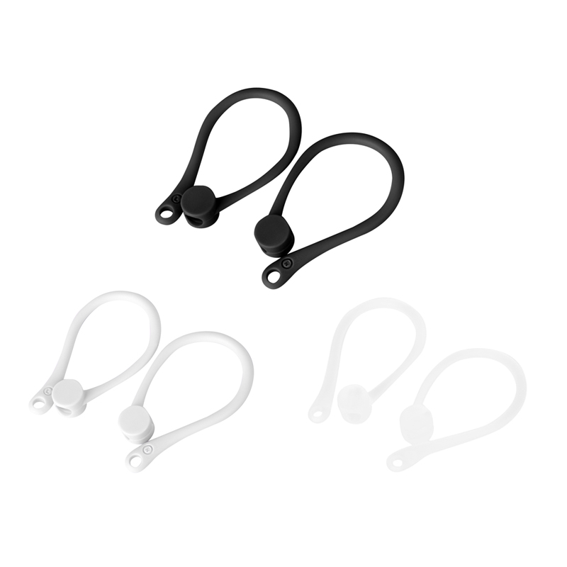 Mini ganchos de auriculares inalámbricos Bluetooth anticaída, soporte Protector de auriculares, gancho de oreja antipérdida deportivo para Airpods 1 2 Air Pods: M / Gris claro