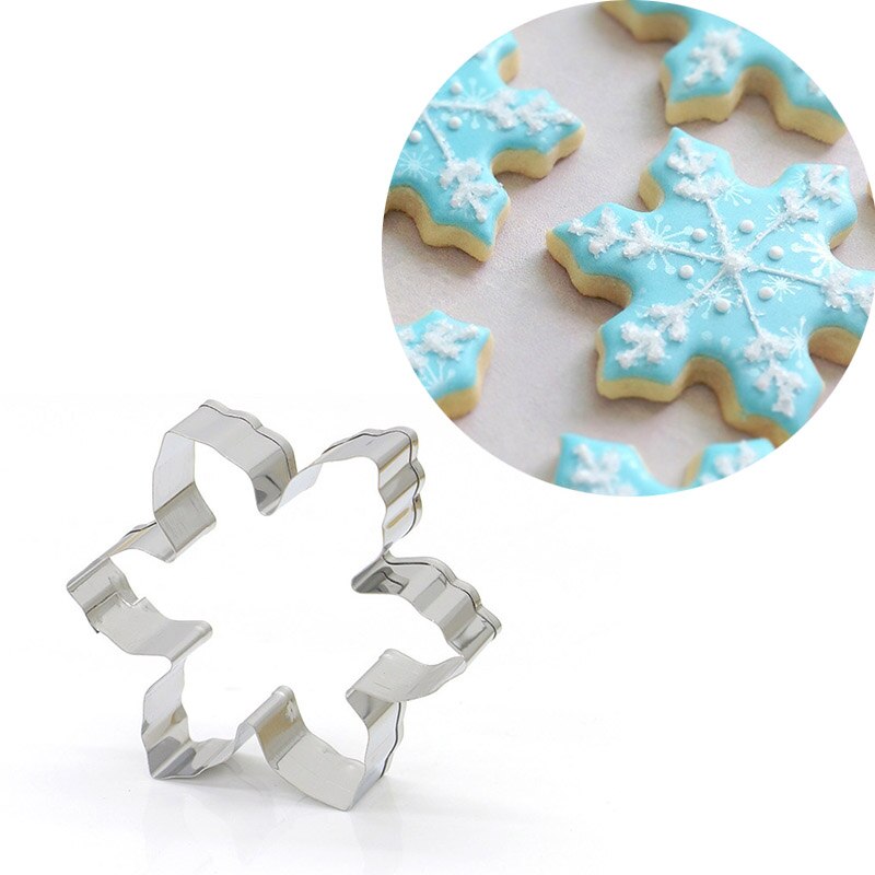 3D Sneeuwvlok Cookie Cutter Rvs Cookie Mallen Bakvormen Gingerbread Bakvorm Biscuit Cutter Voor Thuis Pasen Party