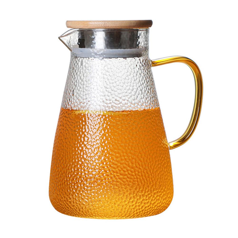 1L Glass Large Capacity Tea Pot Cold Kettle Glass Pitcher With Lid Heatable Glass Water Jug Tea Pot For Cold Tea Juice