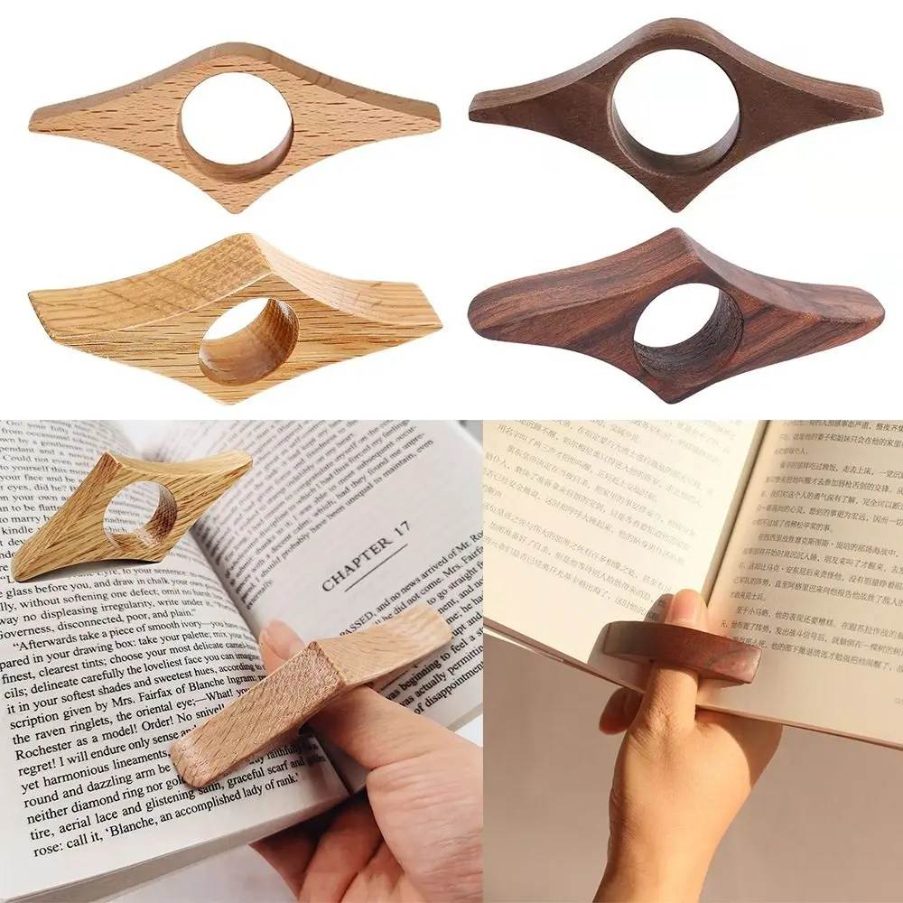 Wooden Thumb Bookmark One Hand Reading Thumb Book Support Book Page Holder For Office Book Lovers Fast DIY Reading Aid Tools