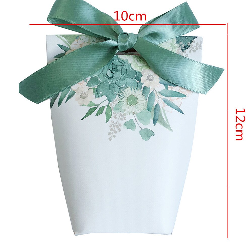 5pcs/lot Candy Box with Ribbon Chocolate Biscuit Candy Bag Paper Packing Pouch Birthday Wedding Wrapping Party Supplies