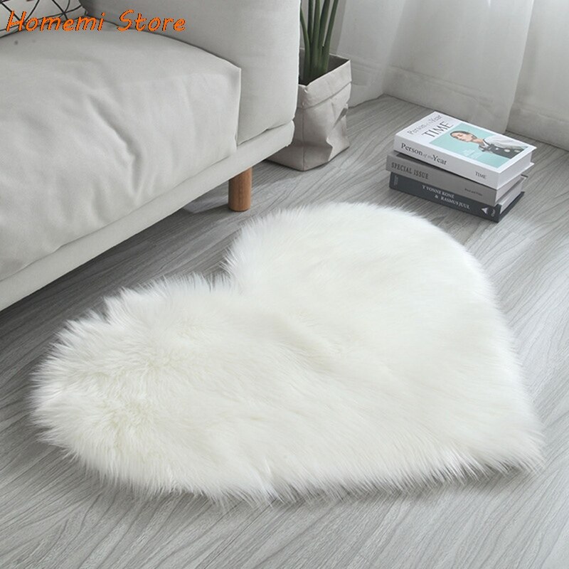 Pluche Tapijt Voor Woonkamer Hartvormige Pluche Tapijt Slaapkamer Tapijten Sofa Kussen Bed Home Decor Tapijten Zachte Mat