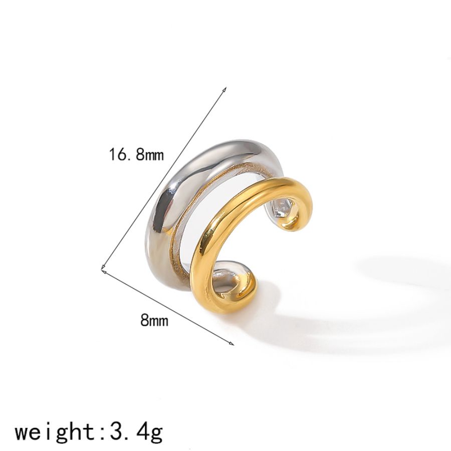 18K Gold Color Stainless Steel Multilayer Ear Clip Waterproof Metal Unique Trendy Women: Antique Copper Plated