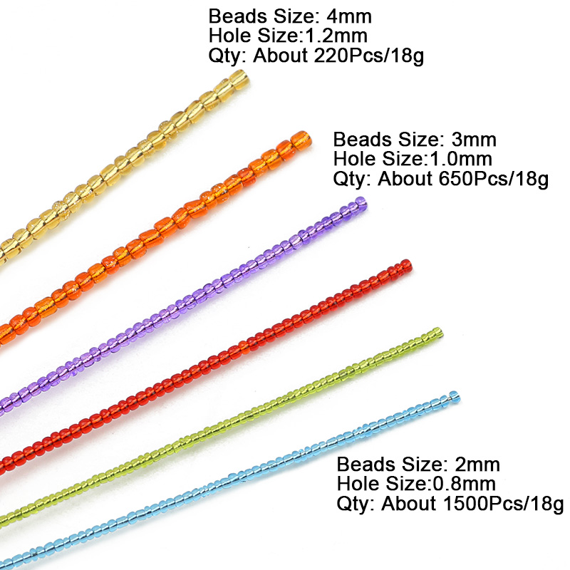 2mm 1500 stks 18g Zilver Kleur Binnenkant Rocailles Glas Ambachtelijke Kralen Armbanden Ketting Ring Maken Rocailles Voor DIY Art Craft